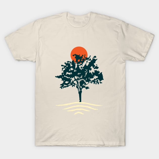 Minimalist Abstract Nature Art of Lively Tree T-Shirt by Insightly Designs
